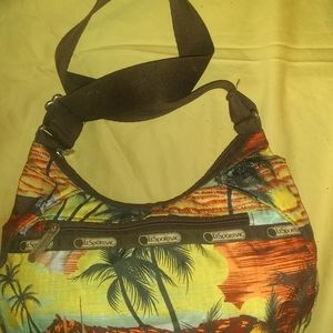 Vintage leSportsac Tropical island Print Handbag